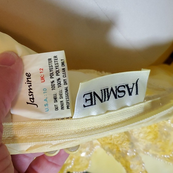 Jasmine, 10, wedding dress, train, hand upcycled yellow, costume, AS IS - Picture 13 of 13